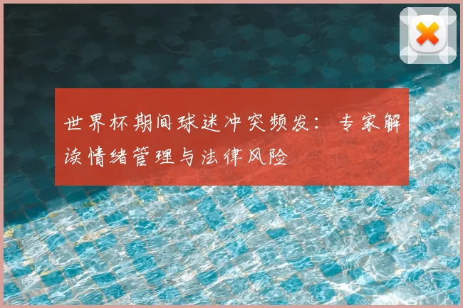 世界杯期间球迷冲突频发:专家解读情绪管理与法律风险